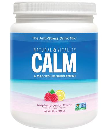Natural Vitality Calm The Anti-Stress Drink Mix Magnesium Supplement Powder Raspberry Lemon - 20 ounce Raspberry Lemon 1.25 Pound (Pack of 1)