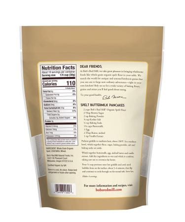 Bob's Red Mill Organic Spelt Flour 20 Oz - Premium Whole Grain Baking - Buy Online on GoSupps.com