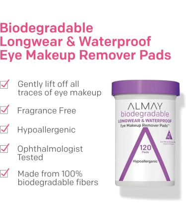 Almay Biodegradable Longwear & Waterproof Eye Makeup Remover Pads- 80 Pads - Buy Online on GoSupps.com