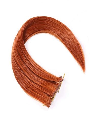 Prettyland 7-Piece Clip-In Hair Extensions | 50cm Orange Copper-Red Hair Strands - Static-Free Long Hairpieces for Instant Glam - Buy Online on GoSupps.com