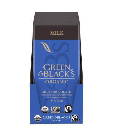 Green & Black's Organic Milk Chocolate Bar, 34% Cacao, 2.17 Ounce pack of 10
