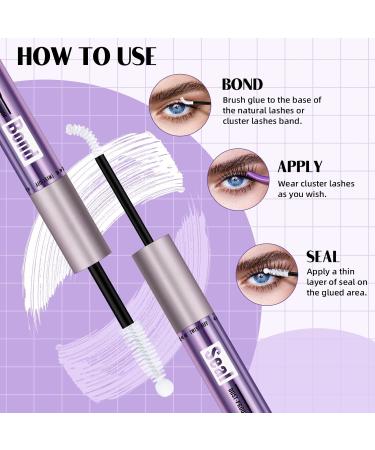Cluster Lash Glue | Waterproof 10ml Eyelash Bond & Seal | Long Lasting DIY Lash Extensions | Clear Adhesive for False Eyelashes - Buy Online on GoSupps.com