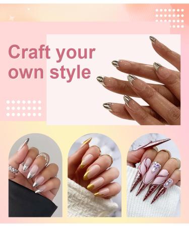 Ledsuuei Chrome Nail Powder - Upgrade Mirror Effect | Rose Gold Metallic Pigment for DIY Nail Art | Aurora Ice Shimmer Chrome Powder - Buy Online on GoSupps.com