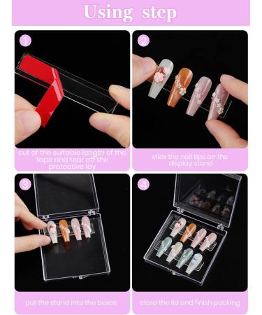 63 PCS Press on Nails Packaging Set Kalolary Clear Nail Tips Display Storage Box Set Including Packaging Boxes Double Sided Tape and Transparent Nail Display Stand Holder for Press on Nail Business 63 Piece Set - Buy Online on GoSupps.com