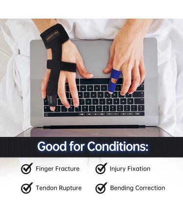 Abaadlw Trigger Finger Splint Set - 3 Pcs Adjustable Finger Splints for Broken Fingers - One Size Fits All - Buy Online on GoSupps.com