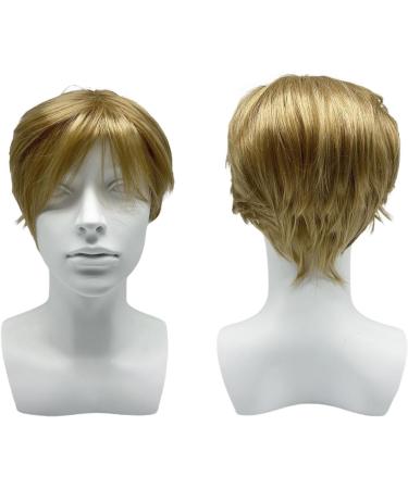 SKHAOVS Men's Short Blonde Cosplay Wig with Bangs - Heat Resistant Synthetic Hair for Halloween and Daily Costume - Buy Online on GoSupps.com