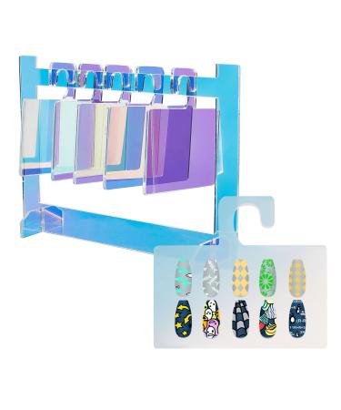 NICENEEDED Press on False Nails Display Stand Cute Mini Acrylic Fake Nail Sample Display Hangers Artificial Nail Organizer Stands for Nail Art Exbition