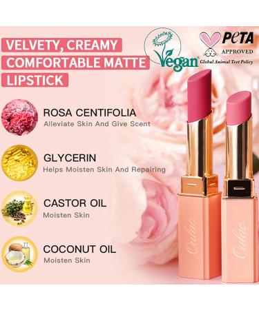 Oulac Rose Pink Creamy Matte Lipstick | Soft Satin Finish, Moisturizing Formula | Enriched with Rose Oil | Vegan & Cruelty-Free | 3.6g (Y07) Secret Life - Buy Online on GoSupps.com