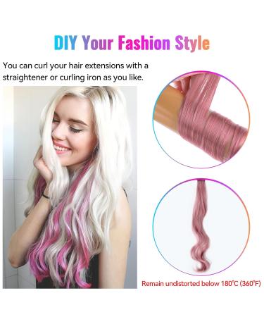 Yeestone 20-Piece Colored Hair Extensions - 55cm Clip-in Colorful Hair Clips with Comb for Women & Girls | Festival & Party Hair Decoration - Buy Online on GoSupps.com