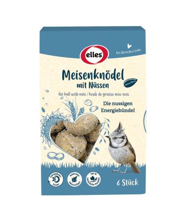 Elles Meisenkn del without a network with nuts 6-pack I 100% natural ingredients |Energy -rich for wild birds I environmentally friendly & beak -friendly with nuts 1 piece (1 Pack)