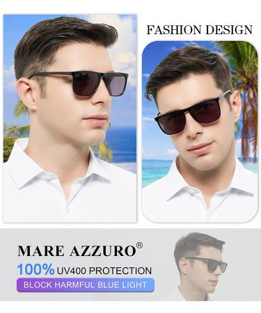 Black MARE AZZURO Large Square Reader Sunglasses for Men | Outdoor Sun Reading Glasses 1.0 | 1.25 | 1.5 | 1.75 | 2.0 | 2.25 | 2.5 | 2.75 | 3.0 | 3.5 | 4.0 - 1.00 - Buy Online on GoSupps.com