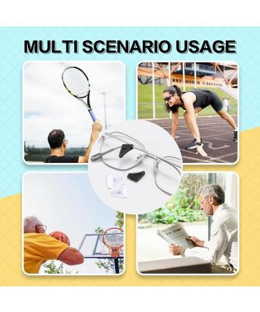Ubrave Triangle Non-Slip Glasses Ear Hooks - Silicone Comfort Holders for Sports & Running (2 Black 2 Transparent White) - Buy Online on GoSupps.com