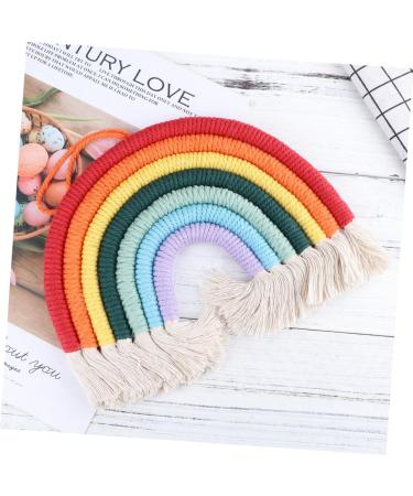 ABOOFAN 1pc Rainbow Rope Pendants Rainbow Tapestry Wall Hangings Office Decore Bohemia Cotton Rope Color 1 28X27CM - Buy Online on GoSupps.com