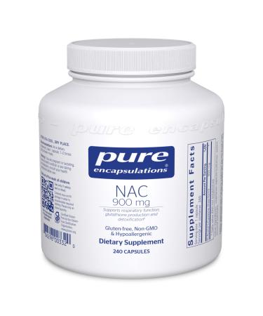 Pure Encapsulations NAC 900 mg | N-Acetyl Cysteine Amino Acid Supplement for Lung and Immune Support, Liver, and Antioxidants* | 240 Capsules - Buy Online on GoSupps.com