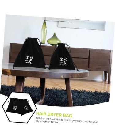 DRESSOOS 10 Pcs Storage Bag Travel Hairdryer Organizer Travel Blow Dryer Drawstring Bag Flocking Cloth Black - Buy Online on GoSupps.com
