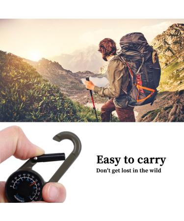 JOCXZI 3 in 1 Compass Set - Portable Compass with Carabiner Hook & Multifunction Thermometer for Camping Hiking & Travel - Buy Online on GoSupps.com