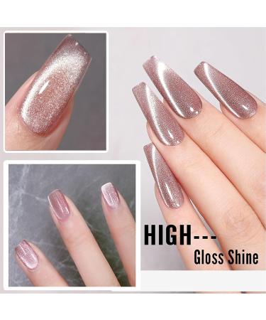 Jelly Cat Eye Gel Nail Polish Pink Glitter Crystal Gel Polish Glitter Pink Magnetic Nail Polish Soak Off UV/LED Sparkle Shiny Holographic Cat Eye Gel Polish for Nail Art Manicure Salon DIY at Home - Buy Online on GoSupps.com