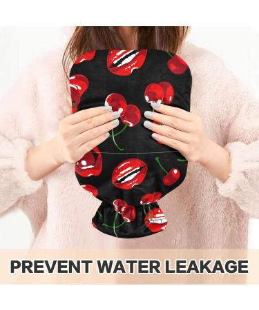 Red Lips Hot Water Bottle with Cover - 2L Cherry BPA Free | Pain Relief for Bed Hands & Feet - Buy Online on GoSupps.com