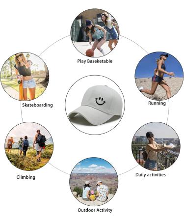 Unisex Classic Cotton Embroidered Baseball Cap - Adjustable Sun Protection Sporty Outdoor Hat for Women - White - Buy Online on GoSupps.com