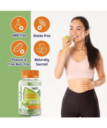 Vitamin C Immune Plus Support Booster Gummies | Daily Dietary Supplement | Natural Yummy Sour Apple Flavor Gummy | Vegan Plant Based Pectin - for Adult Men Woman Teens & Kids 1 - Buy Online on GoSupps.com