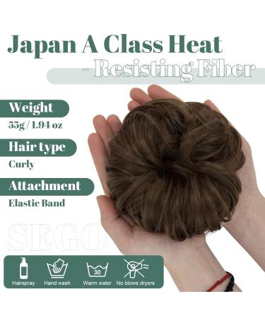 SEGO Hairpiece with Elastic Band - Large Ash Brown Bun Hair Extensions & Ponytail Braid for Women (55G) - Buy Online on GoSupps.com