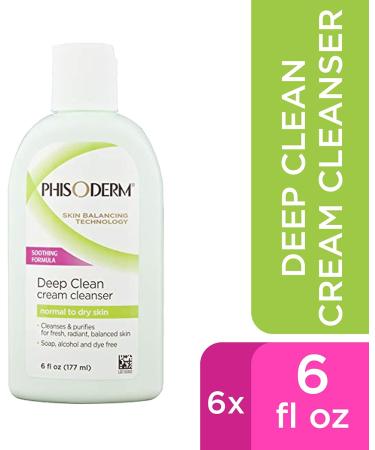 Hisoderm Deep Clean Cream Cleanser for Normal to Dry Skin - 6 fl oz Bottle (Pack of 6) - Buy Online on GoSupps.com
