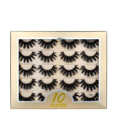 UAMOU 50/100/300pairs Natural Mink Eyelashes Faux 3d Mink lashes Strip Thick Dramatic False Eyelashes Extension Makeup Cils Cheerfully (Color : Y400 Size : 5 boxes)
