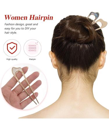 Beaupretty 2pcs U-Shape Hairpins Alloy Shell Retro Hair Chopsticks U-shaped Hair Sticks Hair Forks for Women Girls - Buy Online on GoSupps.com