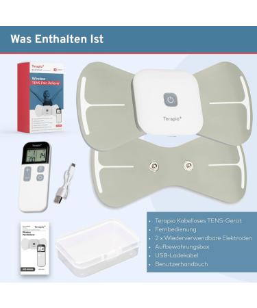 Terapio Wireless TENS Device - Portable Pain Relief & Muscle Stimulator | 15 Modes for Back Neck Arm & Knee Therapy - Buy Online on GoSupps.com