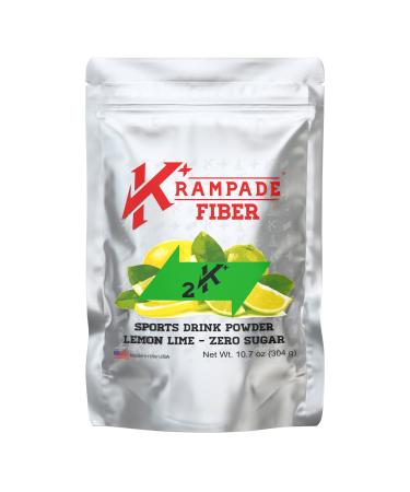 Krampade Fiber 2K High Soluble Fiber High Potassium Magnesium Supplement Drink Powder Mix - 2X More Fiber | Reduce Cramps | (Lemon Lime 19 Serving Bulk Pouch) Lemon-Lime Zero Sugar 30.50 Ounce (Pack of 1)