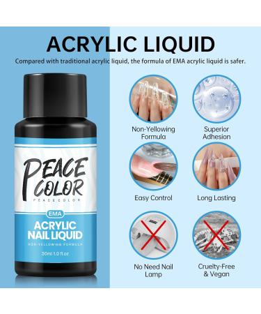 PEACECOLOR 2PCS 30ML EMA Acrylic Liquid Monomer Non-Yellowing Monomer for Acrylic Nails Acrylic Powder Professional Acrylic Liquid for Nail Art DIY at Home Beauty Gifts for Women Girls color 181 - Buy Online on GoSupps.com