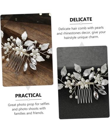 Angoily Bridal Hair Accessories Hair Comb for Women Headwear for Women Pearl Headpiece Diamond Hair Accessories Handmade Bridal Hair Comb Banquet Hair Comb Bride Rhinestones Zinc Alloy - Buy Online on GoSupps.com
