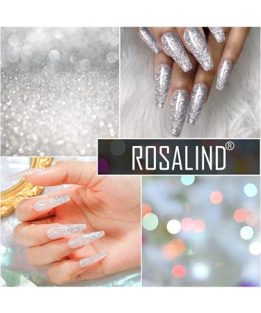 ROSALIND Blue Glitter Poly Nail Gel Set - 6PC 15ML Colors for Super Shiny Diamond Nail Extensions - Easy & Trendy Gel Nails for Beginners - Buy Online on GoSupps.com