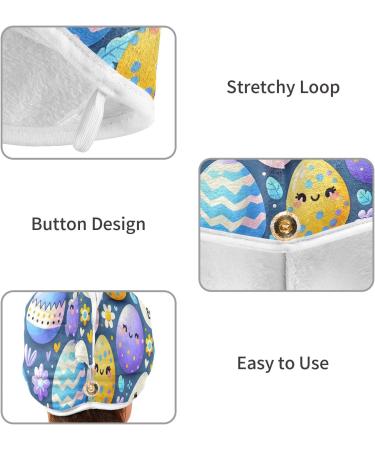 Easter Egg Hair Towel 2 Pack | Super Absorbent Quick Dry Hair Turbans for Women & Girls - Buy Online on GoSupps.com