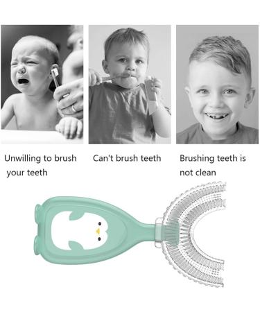 Children's U-Shaped Toothbrush - Soft Silicone Baby Toothbrush for Oral Care (Green L) - Manual Cleaning Tool - Buy Online on GoSupps.com
