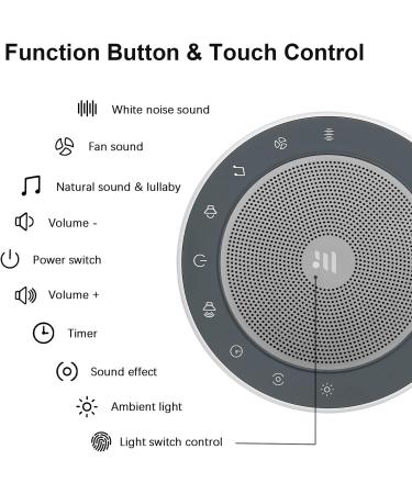White Noise Machine with 30 High Fidelity Soundtracks, 7 Night Light Colors - Timer, Memory, Touch Controls - Plug-in Sound Machine for Baby & Adults - Buy Online on GoSupps.com