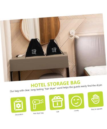 IWOWHERO 10 Pcs Storage Bag Drawstring Bag Hair Dryer Makeup Storage Organizer Pouch Black Velvet - Buy Online on GoSupps.com