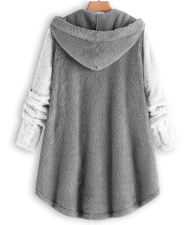 Hanxiulin Women's Fleece Jacket - Plush Cardigan with Long Sleeves & Stand-Up Collar - Breathable Casual Winter Fashion - XL Gray - Buy Online on GoSupps.com
