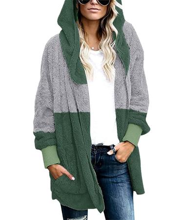 Winter Fuzzy Fleece Hooded Cardigan for Women - Green, X-Large - Buy Online on GoSupps.com