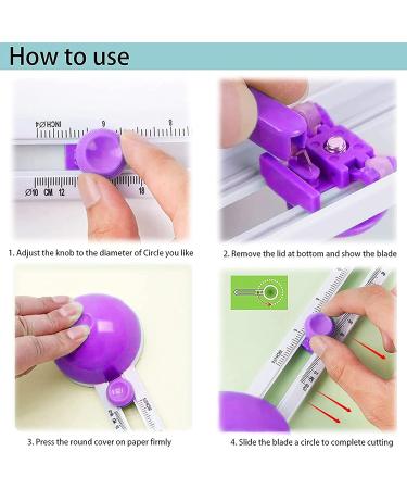 Adjustable Circle Cutter for Paper Crafts - Craft Cutting Tools Purple - Buy Online on GoSupps.com