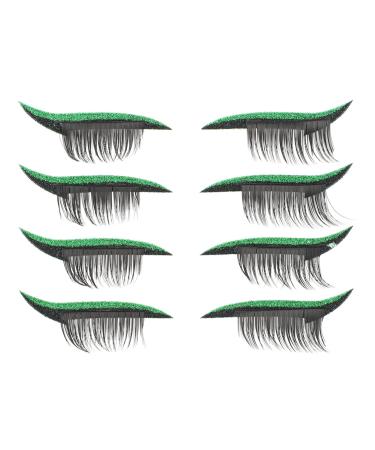 DOITOOL 4 Pairs False Eyelashes Eye Makeup Sticker Stickers Reusable Eyeliner Sticker Eyeliner Tape Moment 1 count (Pack of 1) Green