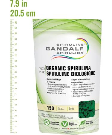 Gandalf Certified Organic Spirulina Powder Ultra Pure Blue-Green Algae Certified 3rd Party Tested Canada s Most Trusted Brand Vegan - 150g - Buy Online on GoSupps.com