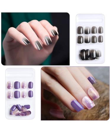 Kalolary 144PCs False Nails Set - Full Finger Acrylic Artificial Nails with Glue Stickers for Women & Girls | Nail Art DIY Decoration - Buy Online on GoSupps.com
