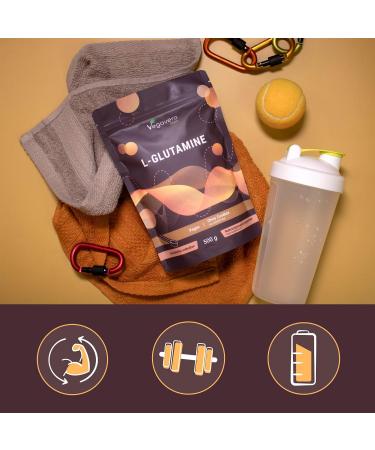 L Glutamine Powder 5000 mg | 100% Pure and Natural | Brand Raw Material: Aminoferment | Muscle Recovery Post Workout | Vegan & No Additives | Laboratory Tested | Vegavero  - Buy Online on GoSupps.com