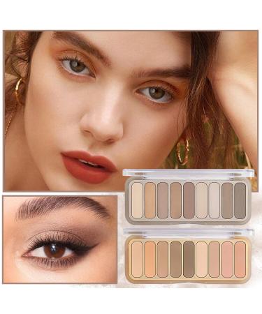 CAHIUYOA 2PCS Naked Matte Eyeshadow Palette - Neutral Nude & Smoky Eye Makeup Kit | Professional Natural Pigment Eyeshadows - Buy Online on GoSupps.com