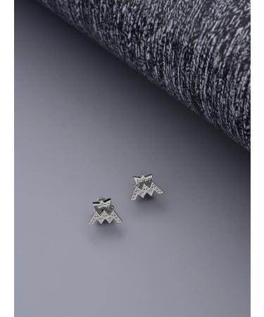 All We Are AWA Logo Pav Stud Earring (Silver Tone/Crystal) - Buy Online on GoSupps.com