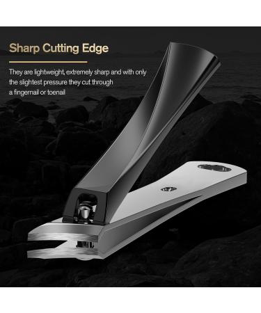 Fnyes Nail Clipper Set - Stainless Steel Slant Curved Blade Nail Clipper with Glass File & Catcher for Perfect Nails - Ingrown Toenail Clipper with Sleek Case - International Shipping Available - Buy Online on GoSupps.com