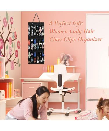 Hanging Hair Claw Clips Holder for Women - Black Hair Accessories Organizer Stand - Buy Online on GoSupps.com
