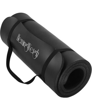 HemingWeigh 1 inch Thick Yoga Mat, Extra Thick, Non Slip Exercise Mat for Indoor and Outdoor Use, Black - Buy Online on GoSupps.com