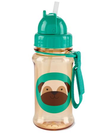 Skip Hop Toddler Sippy Cup with Straw  Zoo Straw Bottle  Pug